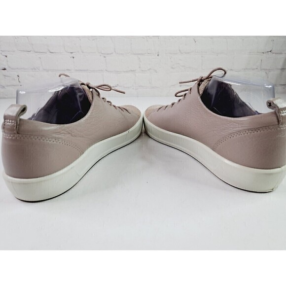 ECCO Soft 7 Shoes Womens 40 Rose Grey Leather Lace Up Sneaker Comfort - Picture 5 of 7